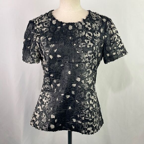 BCBG NWT Gray Faux Fur Top - Picture 1 of 5